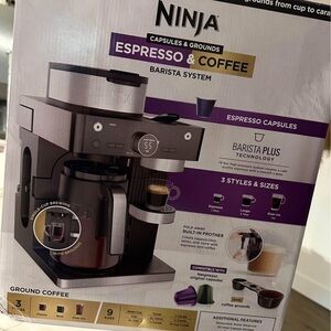 Ninja Espresso & Coffee System in Black and Silver-NEW IN BOX NEVER OPENED